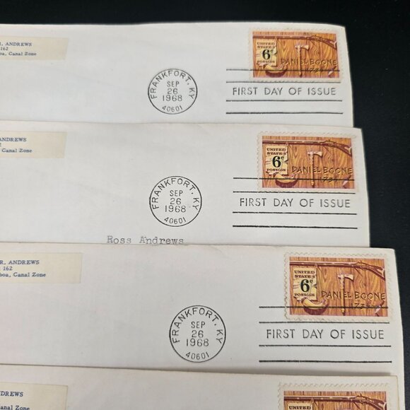 1968 First Day Of Issue Daniel Boone 6¢ Stamped Envelopes Frankfort KY LI3014 - Picture 5 of 8